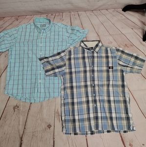 Izod and Dickies short sleeve button-up shirts. Large. 723